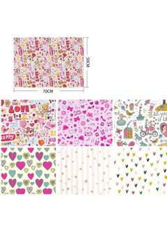 XiuWoo Wrapping Paper Sheets, Birthday Set Included 6 Pack Gift Wrap with Ribbon Tag Cute Butterfly Heart Design for Bridal Baby Shower Weddings Boy Girl  - Image 2