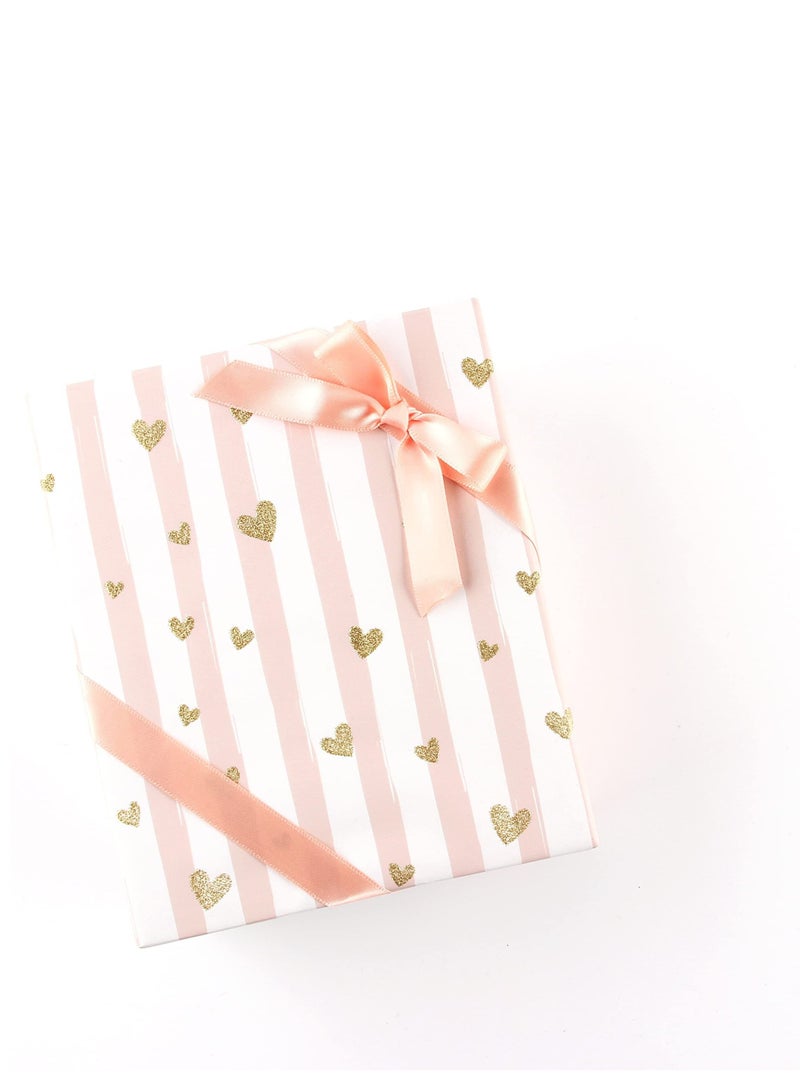 XiuWoo Wrapping Paper Sheets, Birthday Set Included 6 Pack Gift Wrap with Ribbon Tag Cute Butterfly Heart Design for Bridal Baby Shower Weddings Boy Girl - Image 5