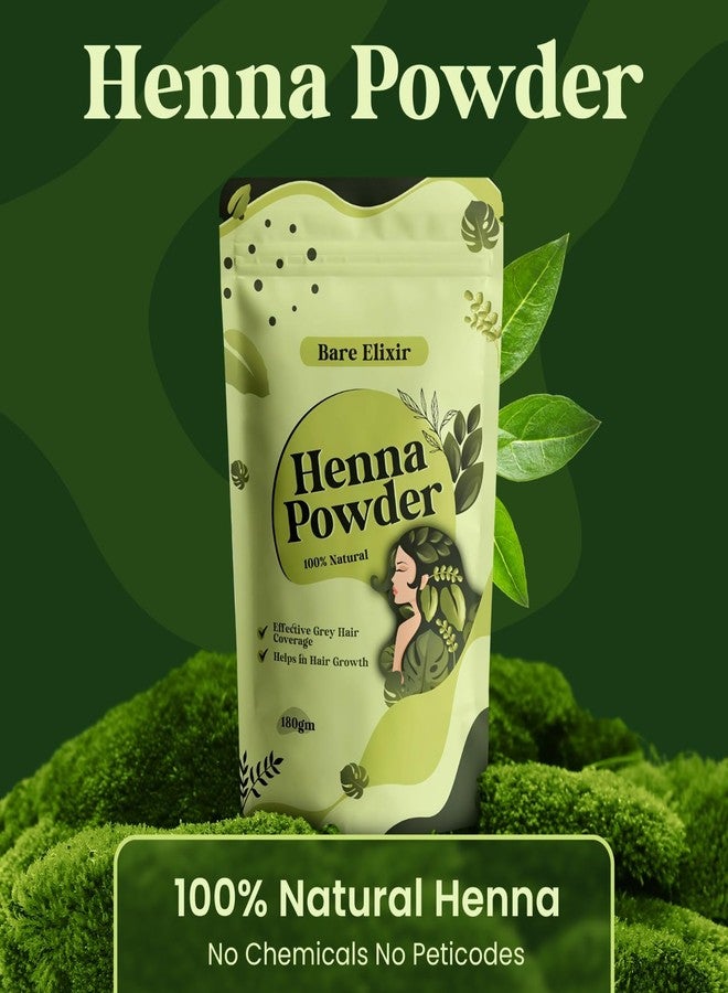 Bare Elixir 100% Natural Organic Henna Powder for Hair - 180g | Promotes Hair Growth, Effective Grey Hair Coverage, Deep Conditioning & Nourishment | Chemical-Free, Safe for All Hair Types - Image 2