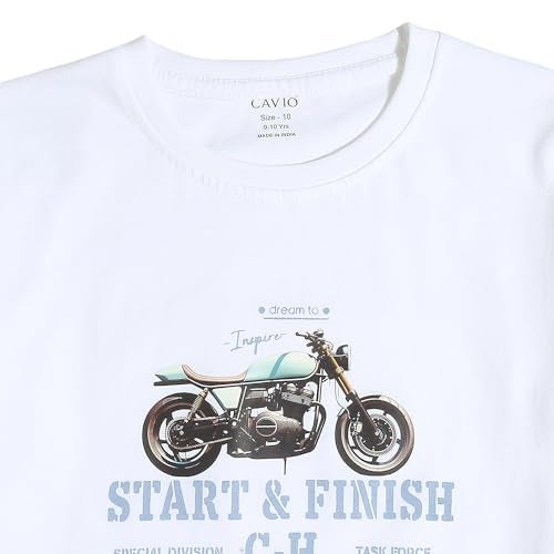 CAVIO Boys Lemon Regular Fit Printed Casual Cotton Half Sleeve Shirt and T-Shirt - Image 4