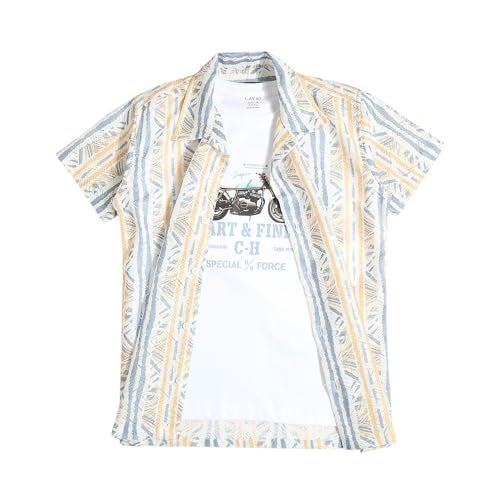 CAVIO Boys Lemon Regular Fit Printed Casual Cotton Half Sleeve Shirt and T-Shirt - Image 1