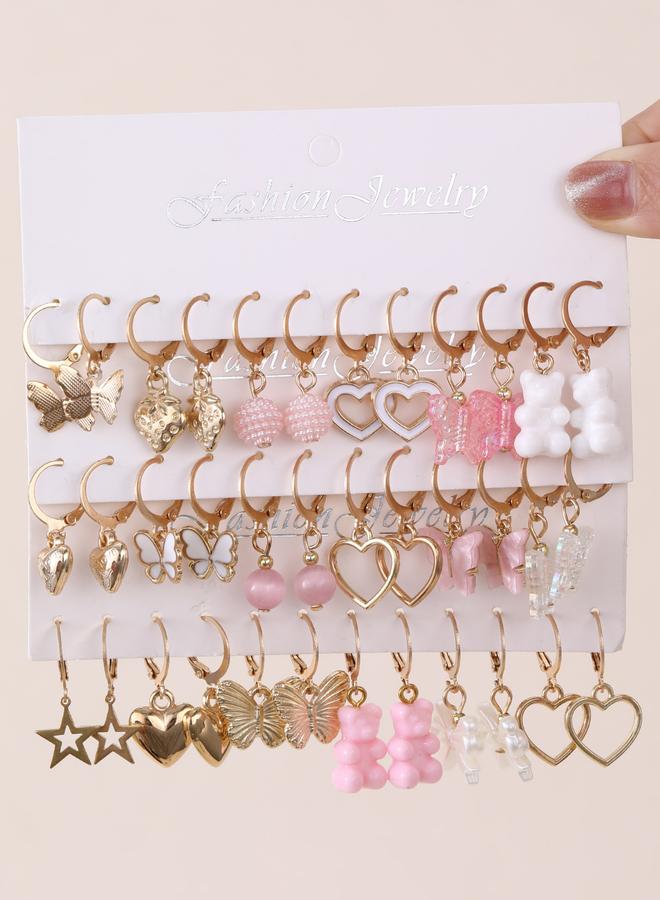 Take Two Pack of 18 - Hearts and Butterflies Assorted Earrings - Image 1