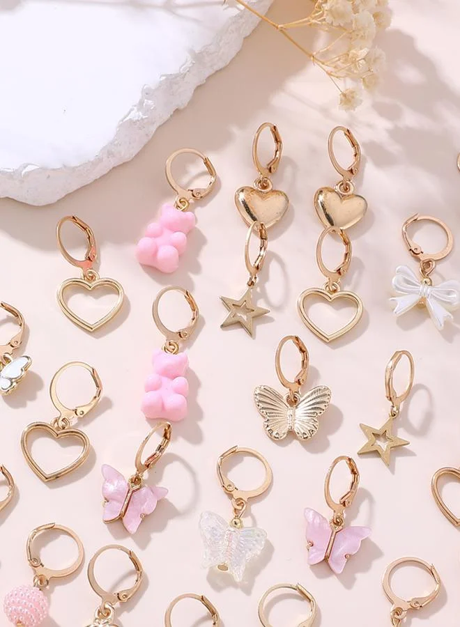 Take Two  Pack of 18 - Hearts and Butterflies Assorted Earrings for Women | Best Price UAE