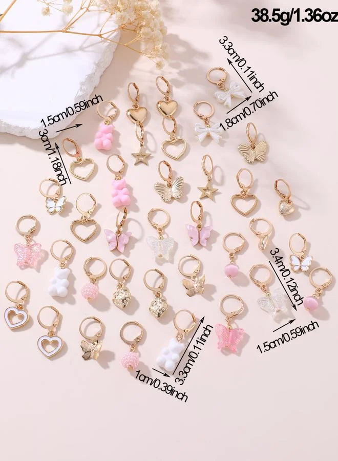 Take Two  Pack of 18 - Hearts and Butterflies Assorted Earrings for Women | Best Price UAE