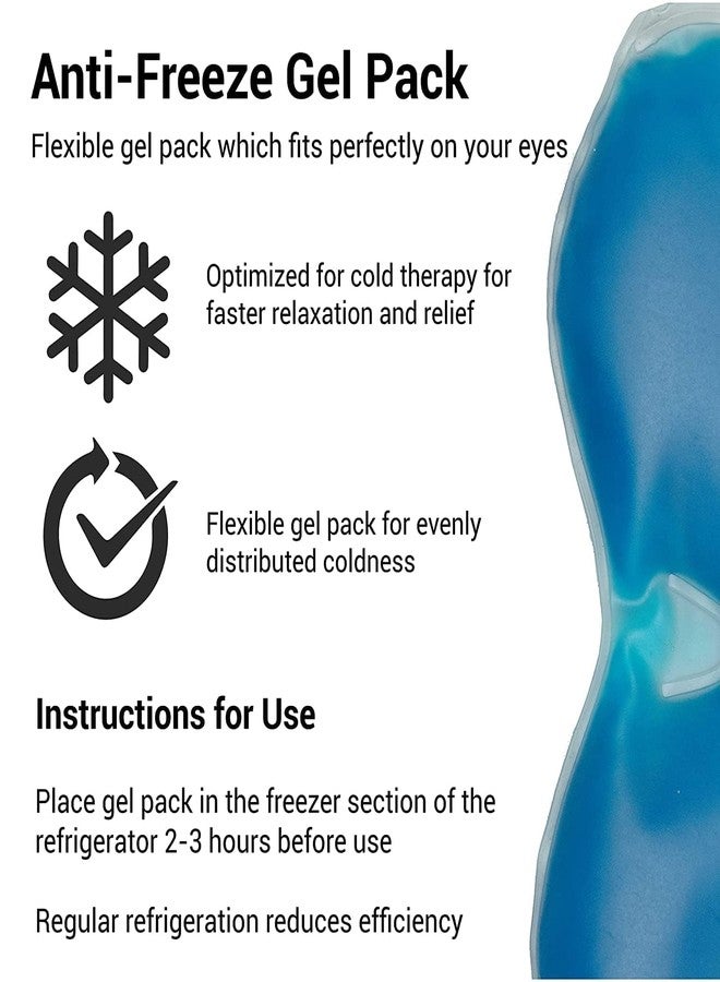 Aoxeria (PACK OF 2 PIECE) Printed Eye Mask For Sleeping Men Women With Cooling Gel For Night Deep Sleep, Puffy Eye's, Dry Eyes (white and blue). - Image 5