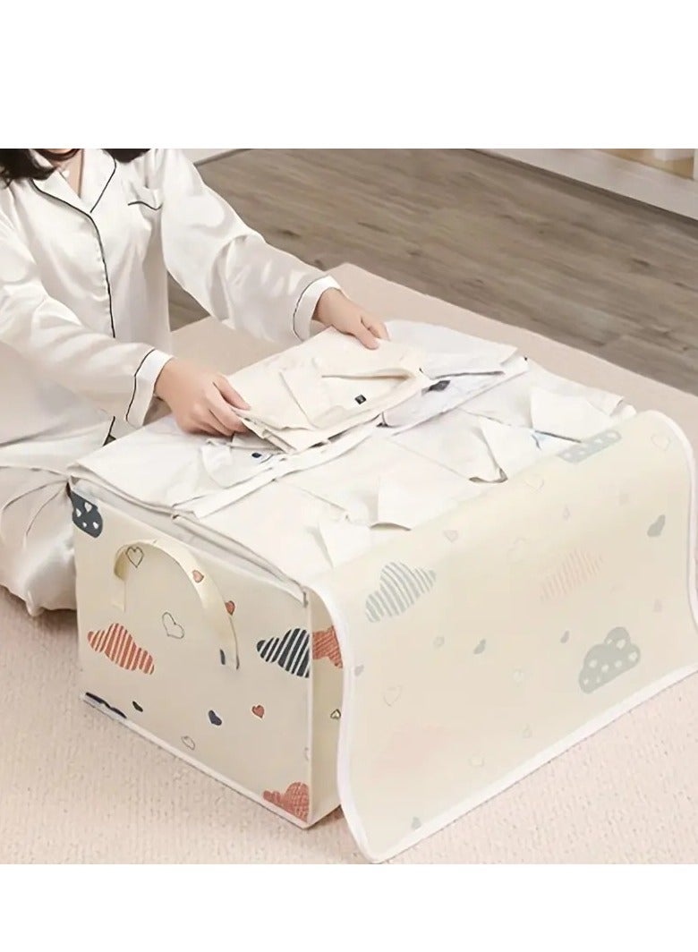 Little tots 1pc Large Capacity Diaper Storage Bag, Cartoon Pattern Diaper Organizer Bag Beige Color  - Image 1