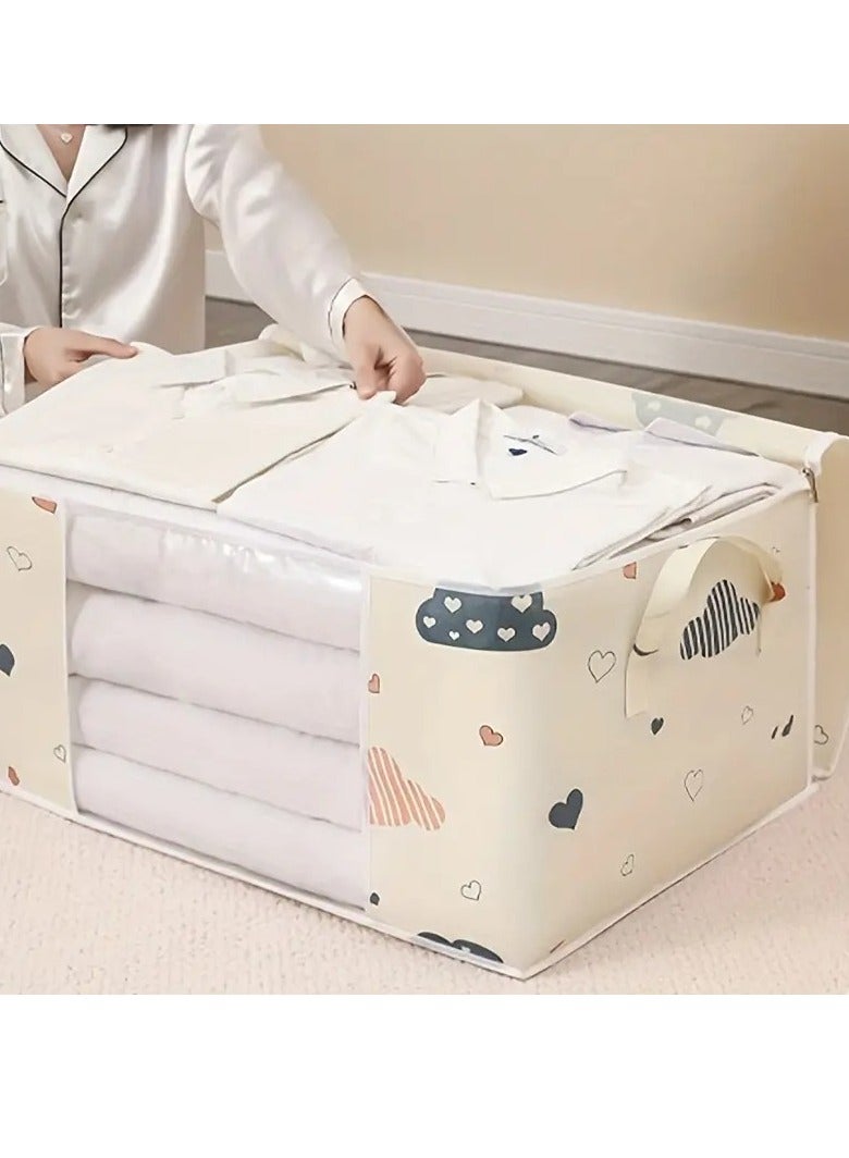 Little tots 1pc Large Capacity Diaper Storage Bag, Cartoon Pattern Diaper Organizer Bag Beige Color  - Image 3