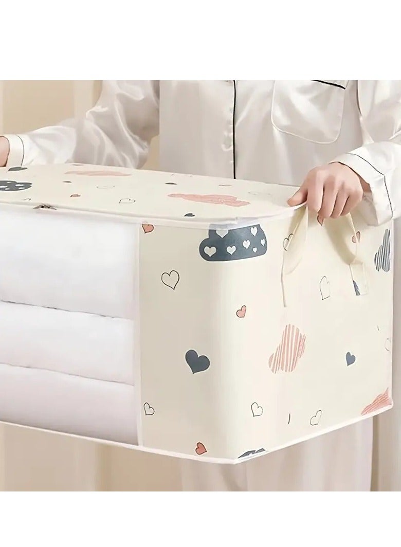 Little tots 1pc Large Capacity Diaper Storage Bag, Cartoon Pattern Diaper Organizer Bag Beige Color  - Image 4