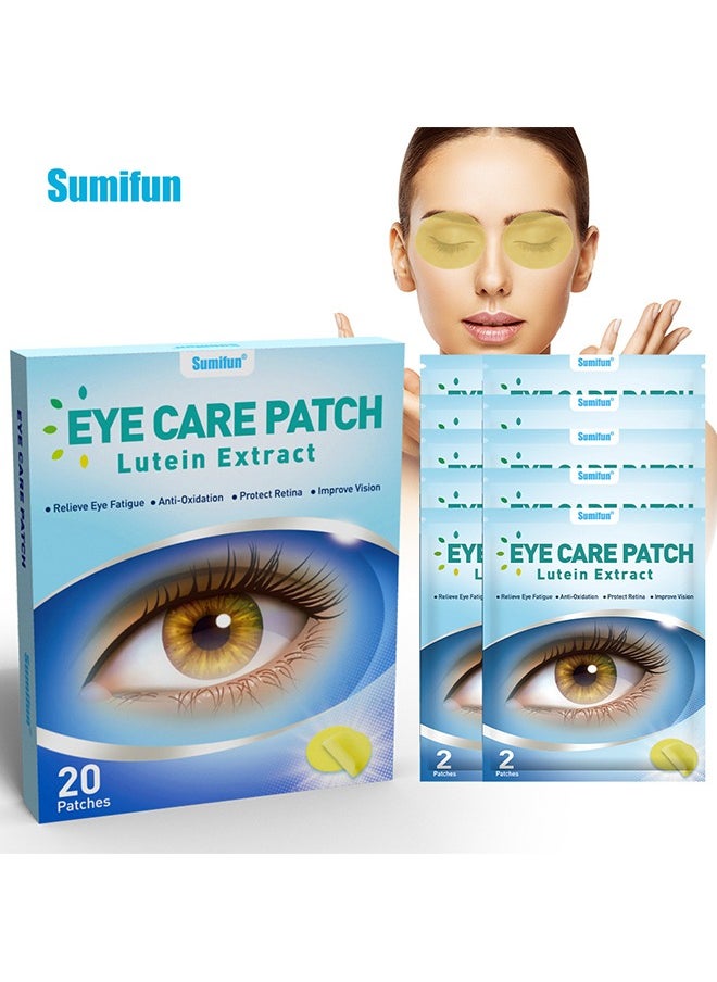Sumifun 20Pcs Blueberry Lutein Eye Mask - Eye Care Patch - Excessive Eye Stay-up Night Eye Dry Cold Compress - Eye Patch  - Image 1