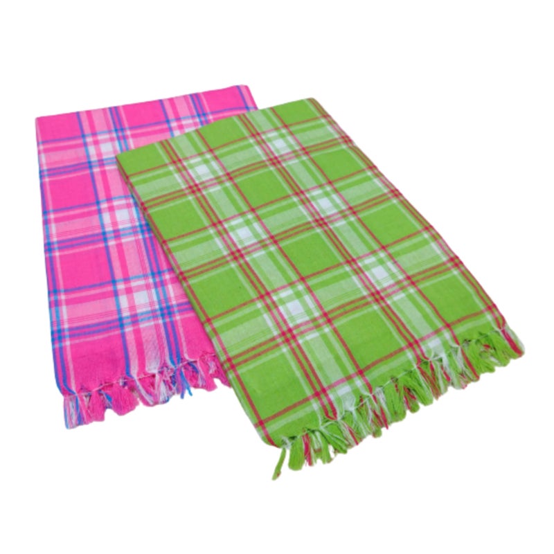 TRUEVELLI 100% Cotton Bath Towel 400 GSM Size: 36x 72 Inch Pack of 2 Piece Multi-Colour - Image 1