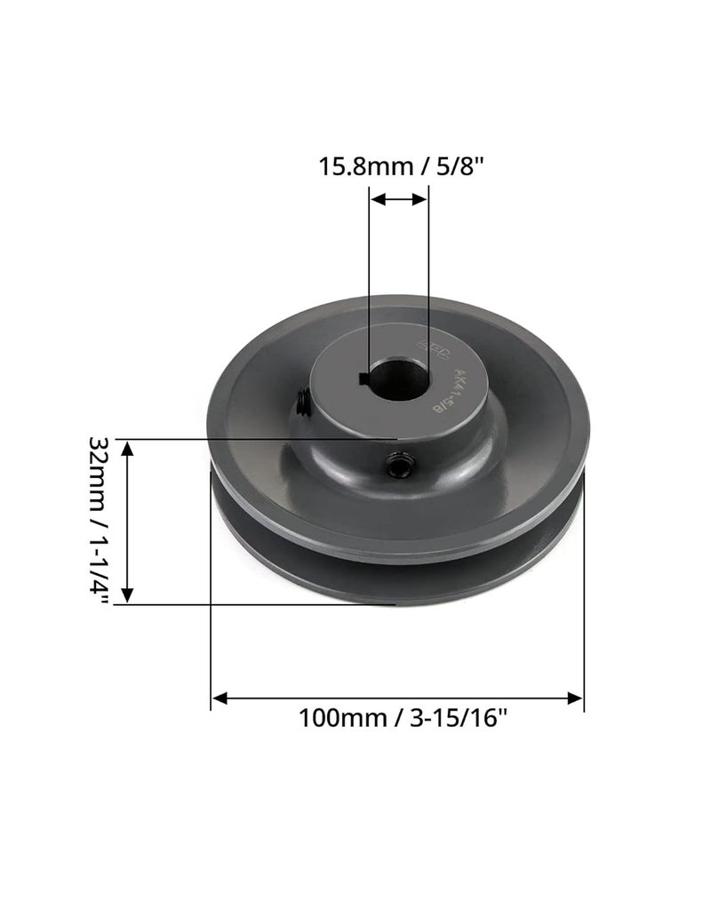 QWORK Single Groove Web Sheaves, 3.95" OD 5/8" Bore V-Belt Sheave for V-Belt, AK4158 - Image 5