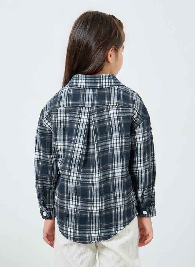 Styli Girls Checkered Shirt with Patch Pocket - Image 4