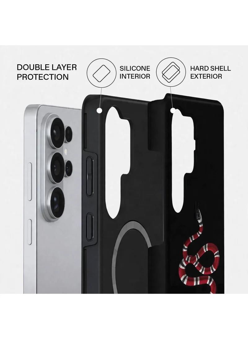 Mobcos Samsung Galaxy S26 Ultra Midnight Serpent Premium Case Compatible with Hybrid Dual-Layer Hard Shell + Silicone Protection - Scratch-Resistant Shockproof Mobile Cover