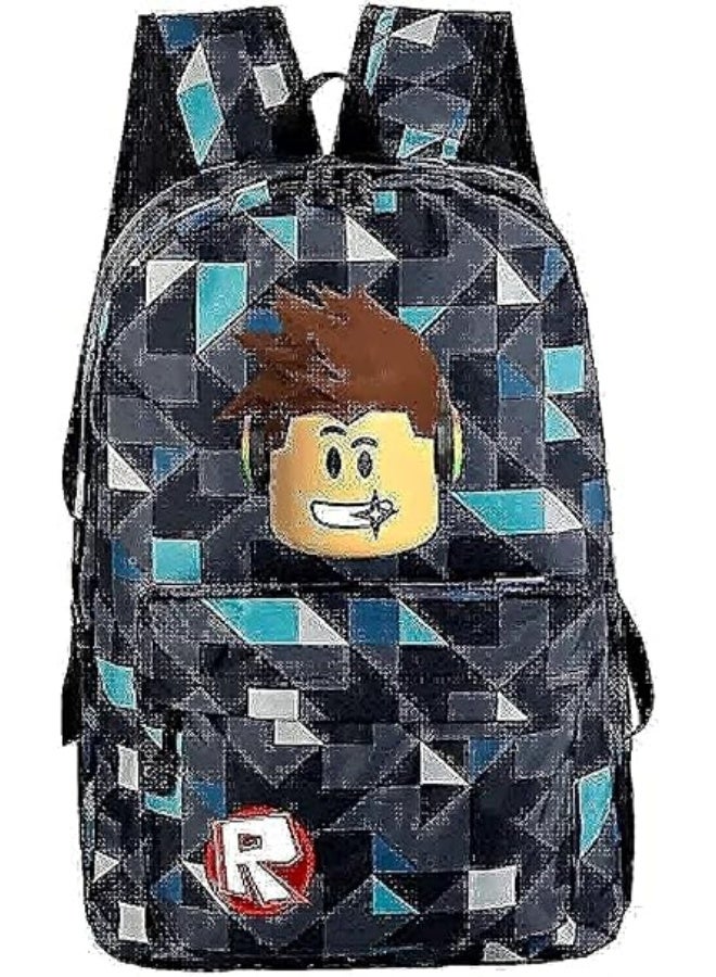 روبلوكس موضة منقوشة الكرتون نمط المراهقين أطفال بنين بنات روبلوكس لعبة أكسفورد على ظهره طالب حقيبة مدرسية حقيبة الكتب حقيبة عادية حقيبة كتف السفر - Image 1