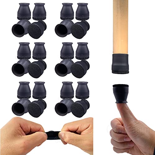 Conprasim Small Fit 1516to 1 732Chair Leg Caps Floor Protectors Furniture Leg Feet Protective Cover Chair Leg Protectors for Hardwood Floors Silicone Furniture Pads with Felt Slide No Scratches No Noise - Image 1
