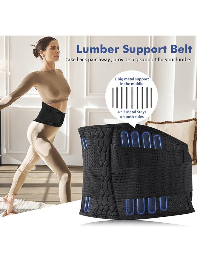 Maseda Support Belt Lower Back Brace for Lifting, Herniated Disc, Sciatica, Pain Relief,Breathable Lumbar Brace for Men & Women, Medium - Image 2
