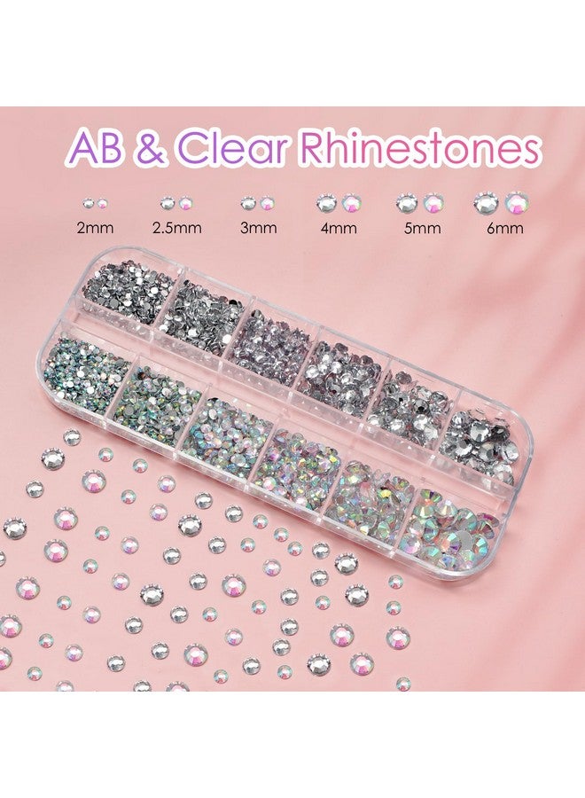 Canvalite Rhinestones for Face Colorful Face Gems Face Jewels AB & Clear Eye Hair Nail Gems Rhinestones with Quick Dry Makeup Glue, 1 Rhinestones Picker Wax Pen, 1 Tweezers for Nail Art Face Makeup - Image 3