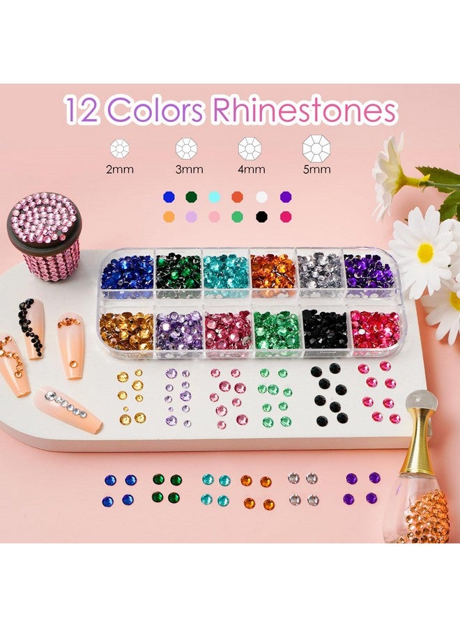 Canvalite Rhinestones for Face Colorful Face Gems Face Jewels AB & Clear Eye Hair Nail Gems Rhinestones with Quick Dry Makeup Glue, 1 Rhinestones Picker Wax Pen, 1 Tweezers for Nail Art Face Makeup - Image 4