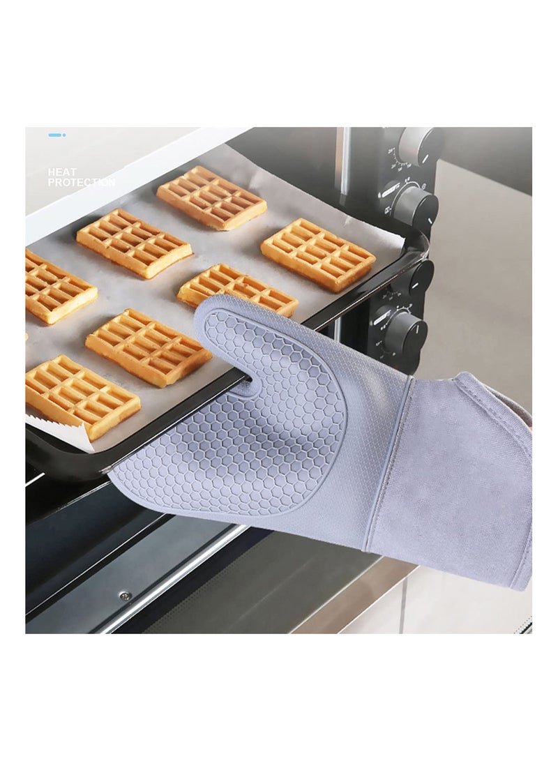 GGOOT Aucasry Silicone Oven Mitts And Pot Holders Set Heat Resistant Oven Mittens Oven Gloves Non-Slip  - Image 3