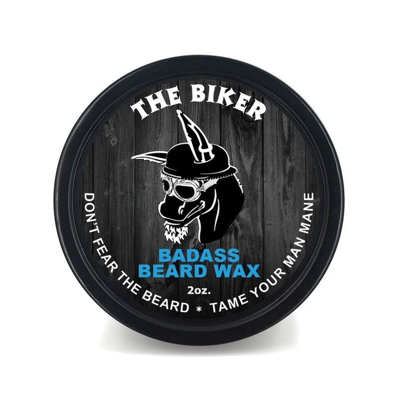 Badass Beard Care Beard Wax For Men The Biker 2 oz Softens Beard Hair Leaves Your Beard Looking and Feeling More Dense