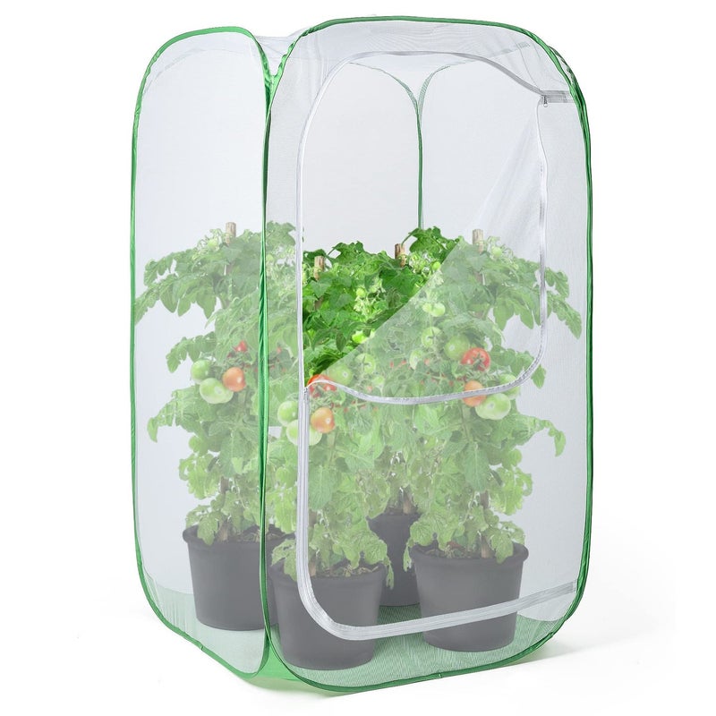 36 Outdoor Mesh Plant Enclosure Plant Cover for Pests Bird and Pest Protection Guard for Fruit Vegetables Flowers and Herbs PopUp Cage 24 x 24 x 36 Inches