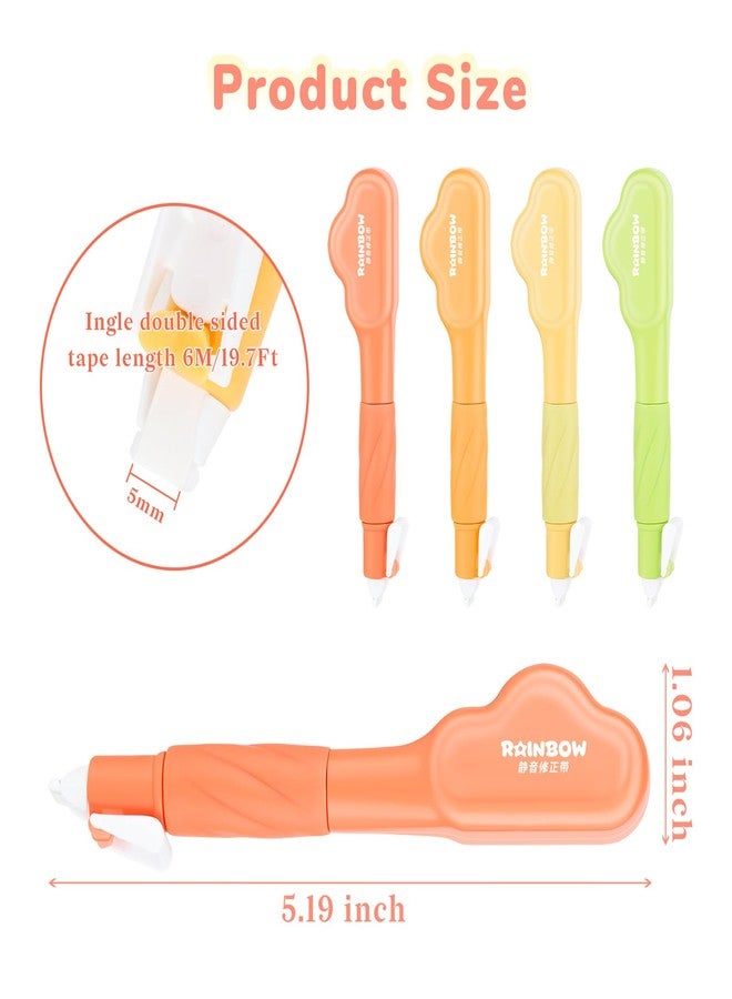 Temiary 4 Pack Correction Tape Pen, 0.27 in x 78.7 Ft White Smooth Pull Out Tape Pens for Writing, Tear Resistant Easy to Use Applicator for Instant Corrections School Office Supplies (Multicolor) - Image 2