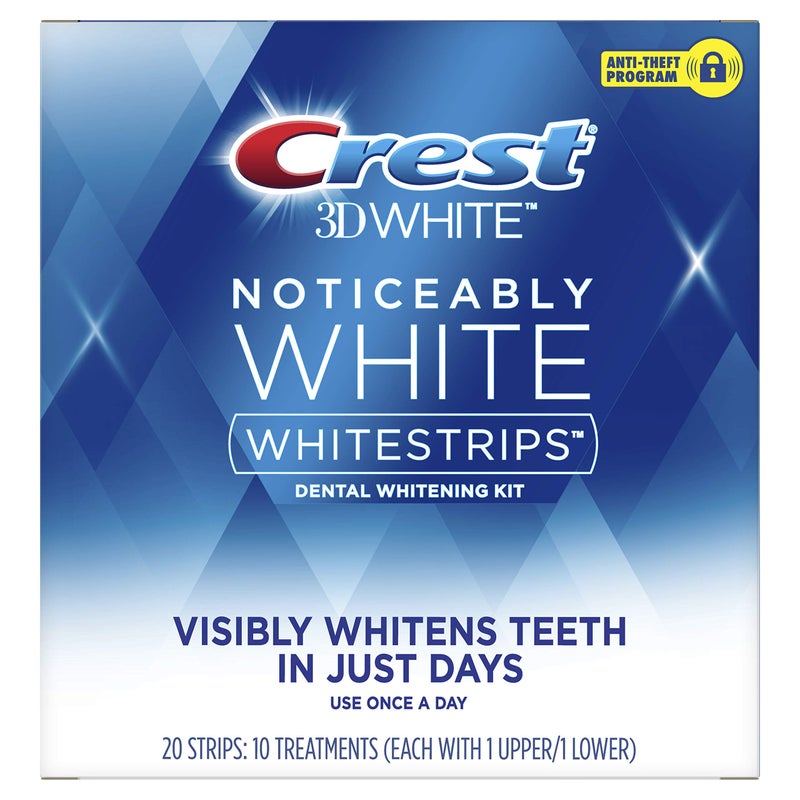 Crest 3D Whitestrips, Noticeably White, Teeth Whitening Strip Kit, 20 Strips (10 Count Pack) - Image 1