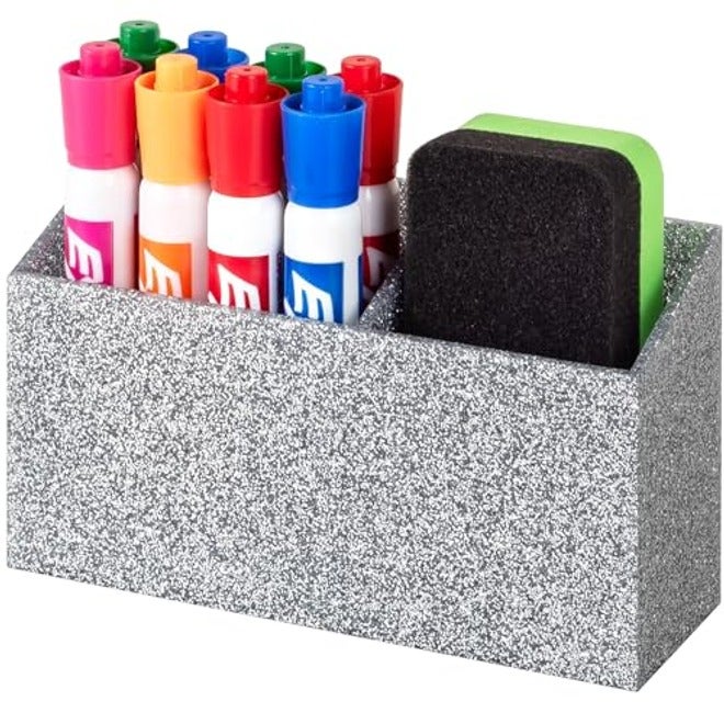 BEYGORM Magnetic Dry Erase Marker Holder for Whiteboard,Non-slip Acrylic Magnet Pen Holder for Fridge Refrigerator,Locker Organizer for Work,Locker Accessories,Pencil Cup for Desk,Marker Organizer