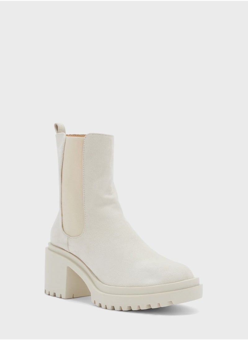 Ginger - Faux Suede Chunky Chelsea Boot - Image 1