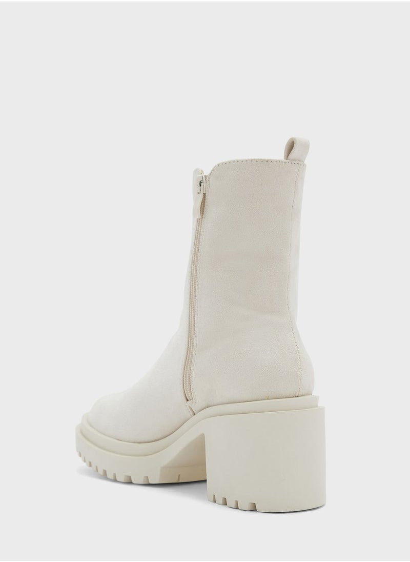 Ginger - Faux Suede Chunky Chelsea Boot - Image 1