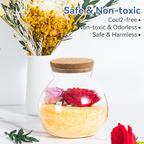 Viktairy 10.4 LBS Silica Gel Flower Drying Crystals, Reusable Color Indicating Flower Drying Silica with Airtight Container and Brush, DIY Wedding Bouquet Flower Preservation Kit, Fine Bead Size<1mm - Image 3