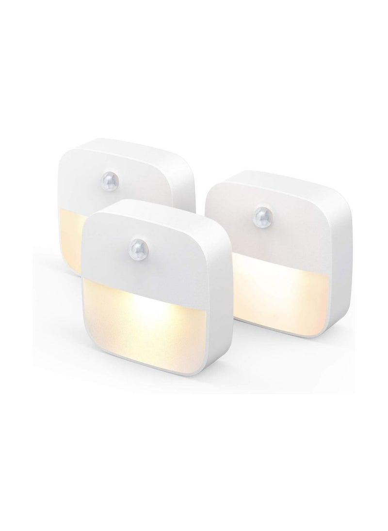 Dubkart LED Motion Sensor Energy Efficient, Compact Stick-Anywhere On Night Light for Bedroom, Kitchen, Stairs (Warm White)- Pack of 3  - Image 1