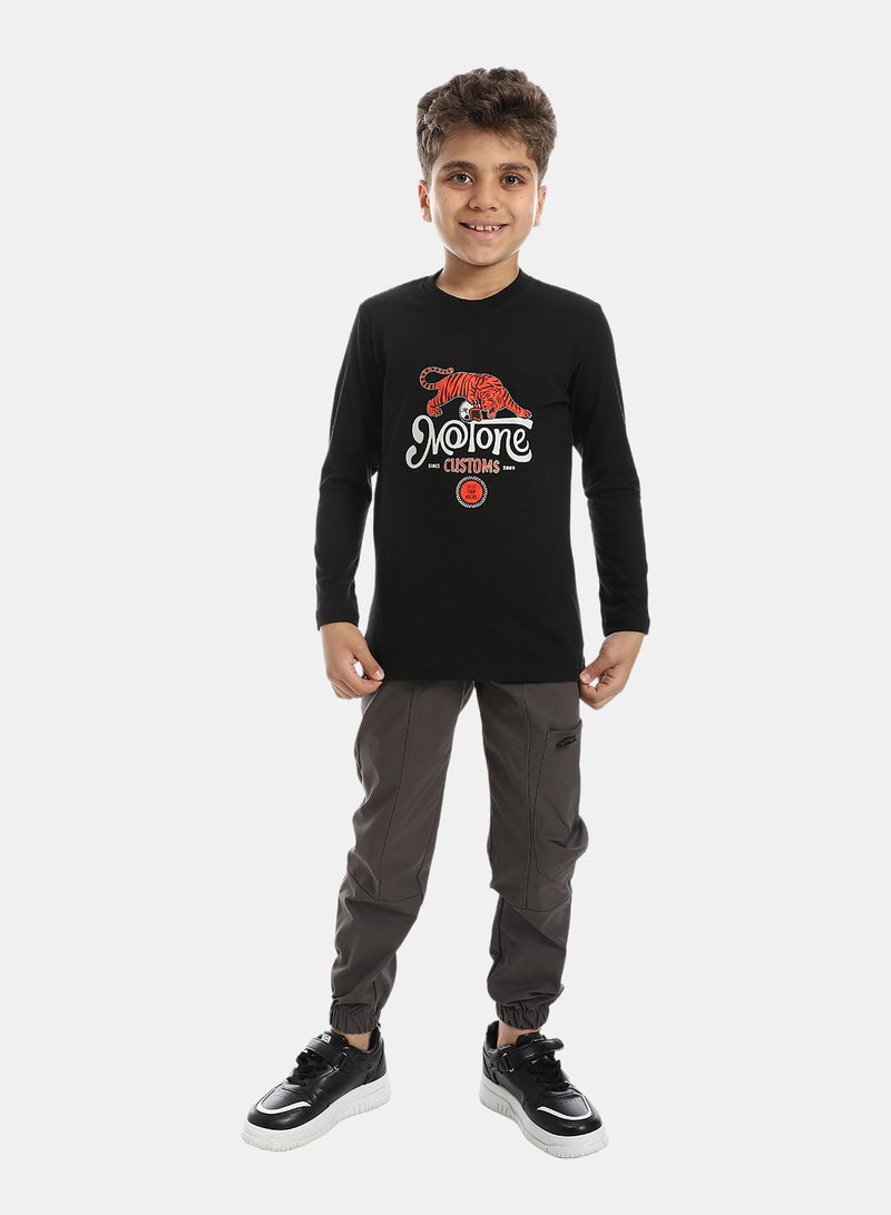 Andora Comfy Cargo Pants For Boys - Iron - Image 4