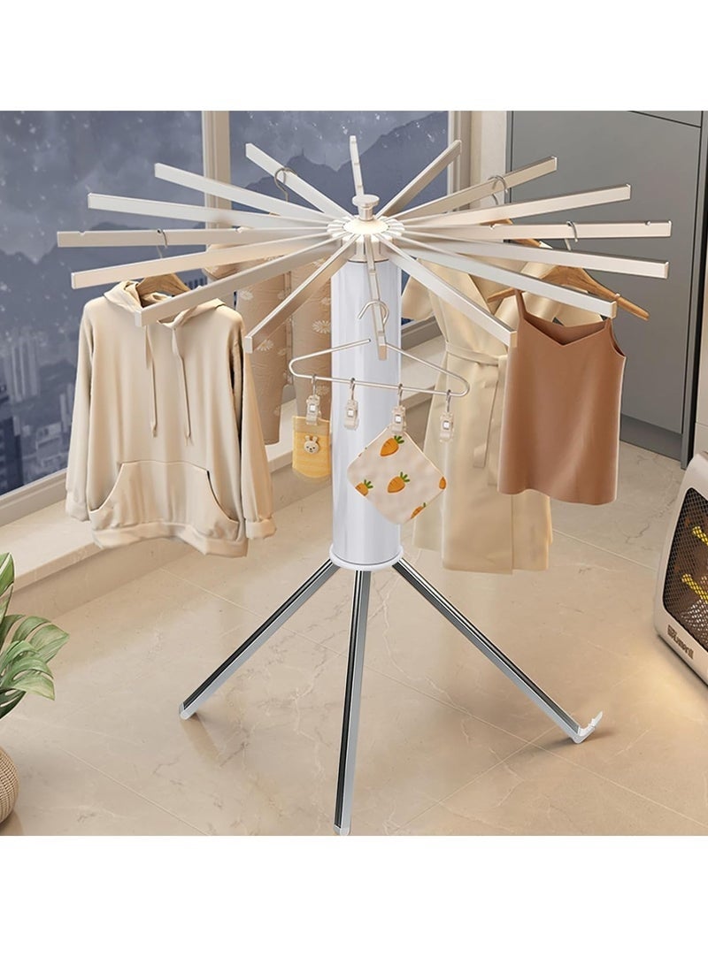 Bukela Tripod Clothes Drying Rack Heavy Duty Folding Indoor Portable, Tripod Laundry Drying Rack Clothing, Coat Rack Stand Foldable Outdoor 16 Drying Rod 120cm Capacity 50kg/110lb - Image 1