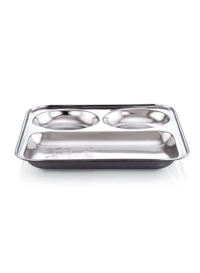 Expresso Stainless Steel | Masha and The Bear Design | Sqaure Shape Dinner Plate with 2 Sections Divided Mess Trays for Kids Lunch, Camping & Every Day Use Kitchenware, Set of 1 - Image 3