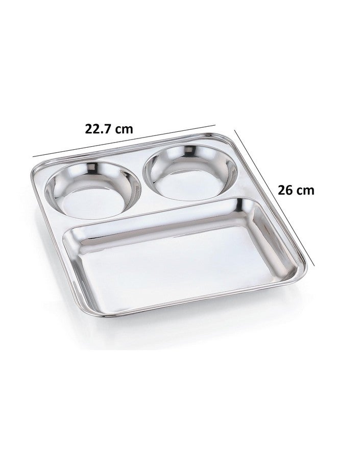 Expresso Stainless Steel | Masha and The Bear Design | Sqaure Shape Dinner Plate with 2 Sections Divided Mess Trays for Kids Lunch, Camping & Every Day Use Kitchenware, Set of 1 - Image 5