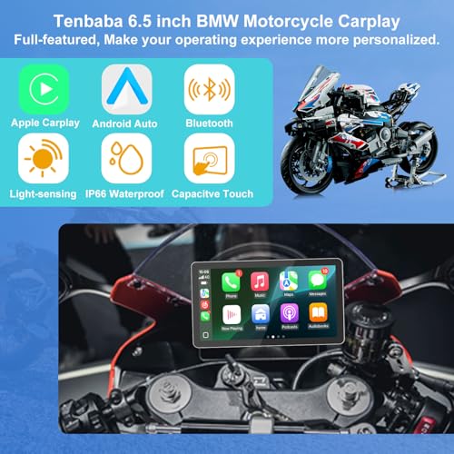 Tenbaba MTA6 65 Motorcycle Carplay Screen for BMW R1200GS R1250GS S1000XR Motorcycle GPS IP67 Waterproof Touchscreen Portable CarplayAndroid Auto GPS Navigation for Motorbike Bluetooth Siri - Image 3