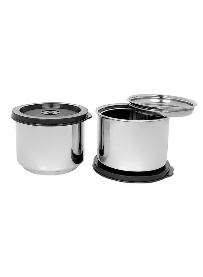 Zaib Premium Stainless Steel Double Wall Leak Proof Containers | Lunch Box Container (2 Pcs - 400 ML) - Image 1