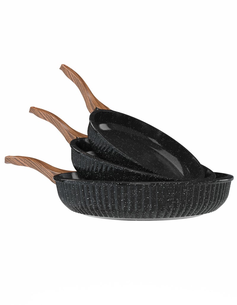 Bianca cookware Bianca Premium Malaga  Frying Pan Set 3-Piece (20, 24 & 28cm) – 99.7% Pure Aluminum Alloy 1050 – Non-Stick Ceramic Frying Pans – Soft Touch Heat-Resistant Bakelite Handles – PFOA, PTFE, PFAS & PFOS Free – 3 Years Warranty - Image 1