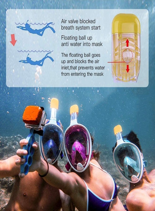 Olpad قناع الغطس Olpad Snorkel Mask قناع غطس وغوص كامل الوجه مع رؤية بانورامية 180 درجة - أنبوب تهوية أطول، مقاوم للماء، تقنية مضادة للضباب والتسرب (رمادي [L/XL]) - Image 3