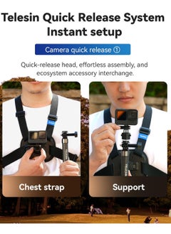 TELESIN TELESIN Sports Camera Chest Mount Harness Quick Release Chest Strap Replacement for Hero 1211109 DJI OSMO Action X4X3 Action Camera Accessories  - Image 3