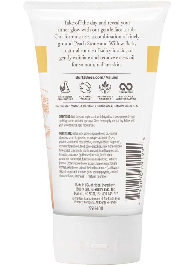 Burt's Bees Peach and Willow Bark Deep Pore Exfoliating Facial Scrub, Package May Vary, 4 Oz - Image 5