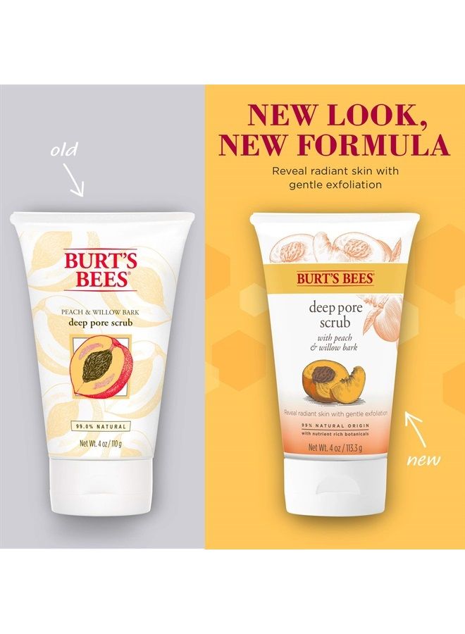 Burt's Bees Peach and Willow Bark Deep Pore Exfoliating Facial Scrub, Package May Vary, 4 Oz - Image 2