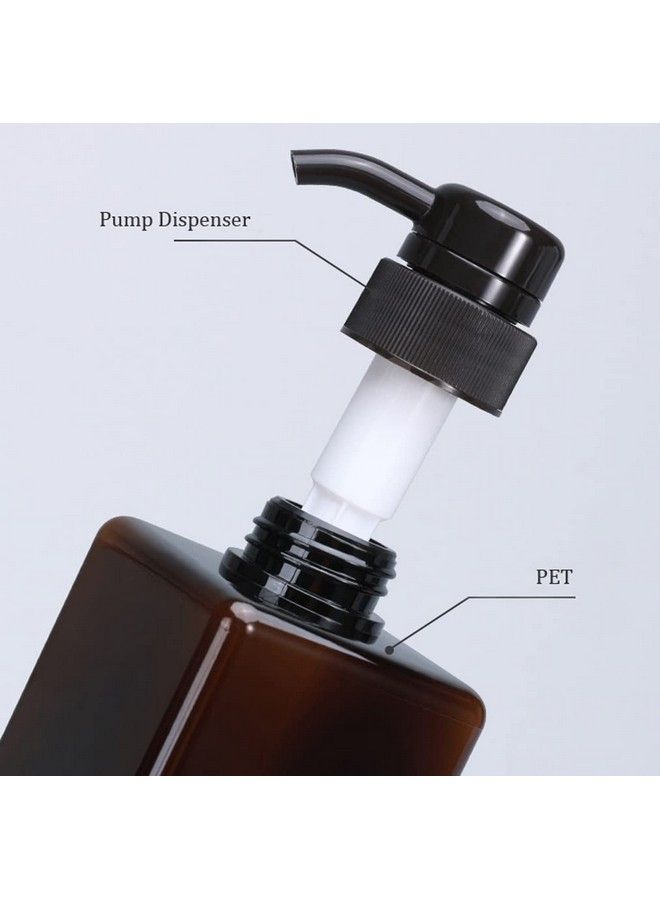XINGZI 2 قطعة 450 مللي 15 أونصة زجاجات مضخة بلاستيكية مربعة فارغة موزع لوشن مستحضرات التجميل حاويات سائلة قابلة لإعادة التعبئة ملحقات الحمام لمستحضرات التجميل والشامبو وبلسم الشعر - Image 3