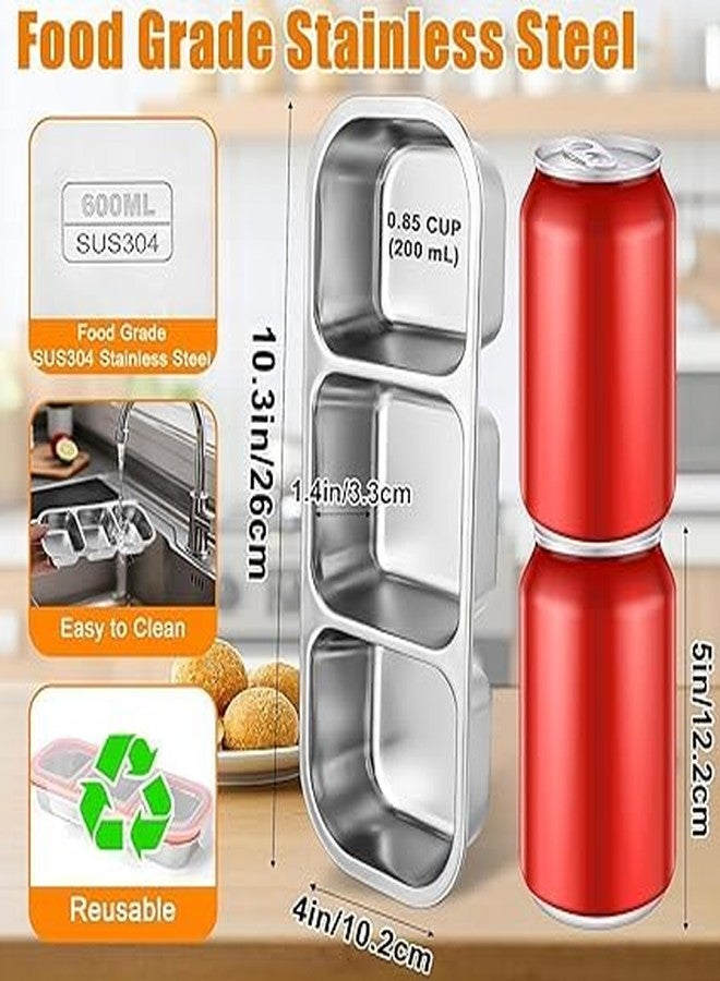 Jumix Triple Compartment Lunch Box – Stainless Steel Food Box with Airtight Lid – Perfect for Healthy Meal Prep, Snacks, and Portion Control – Compact and Portable - Image 3