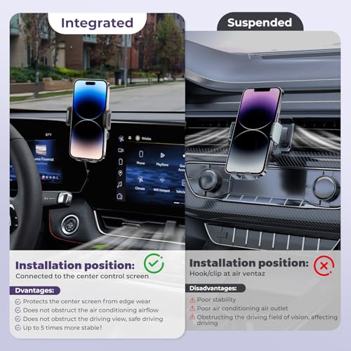 HPEVA 8Inch Car Phone Holder Mount Compatible with Nissan Rogue 2021-2025/Altima 19-25/Sentra SV SR(Not Fit S) 20-25 Accessories Custom Screen & Mobile Phone 360°Adjustable Cell Phone Car Decoration Mount - Image 4
