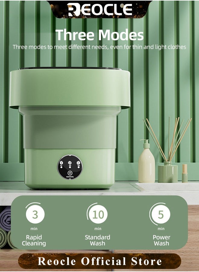 REOCLE Portable Washing Machine Mini Foldable Washing Machine with Spin Dryer Ultrasonic Cleaning sterilization Automatic Washer with Drain Basket for Underwear Socks Baby Clothes Towels  - Image 3