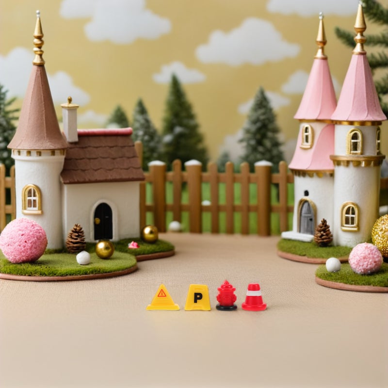 40pcs Mini Road Signs: Miniature Traffic Cones And Road Signs - Landscape Figurines For Garden Decoration Pretend Play - Image 2