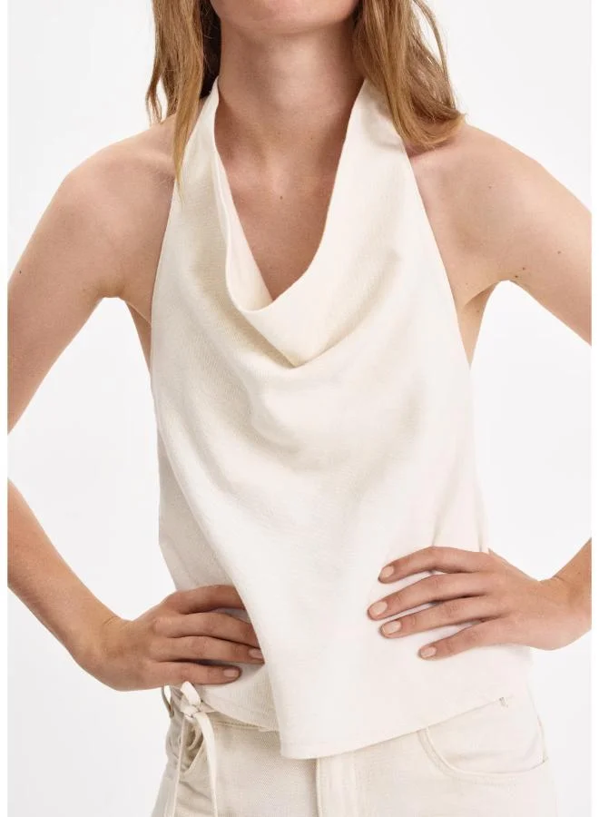 Mango 05-CRUDO Draped Halter Top for Women | Best Price UAE