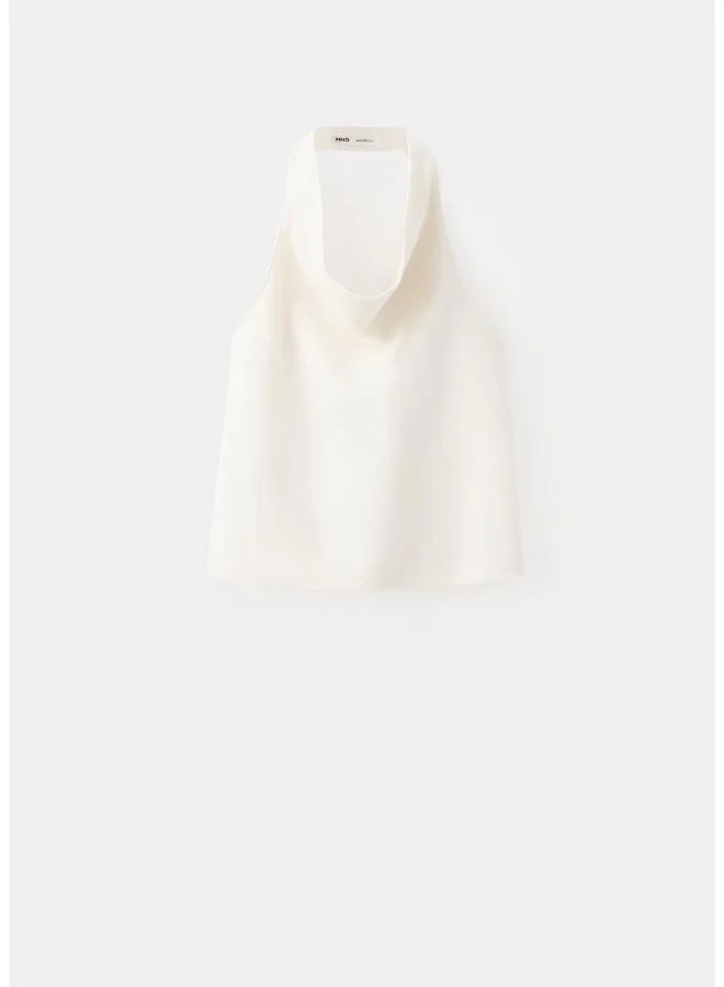 Mango 05-CRUDO Draped Halter Top for Women | Best Price UAE